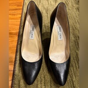Jimmy Choo Semi-Pointed Leather Pumps Black Size 9 ✨OFFERS ENCOURAGED✨